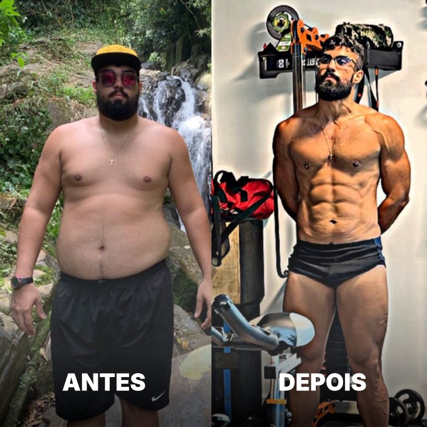 Antes e depois de aluno do Team Léo Firmino, resultado 1